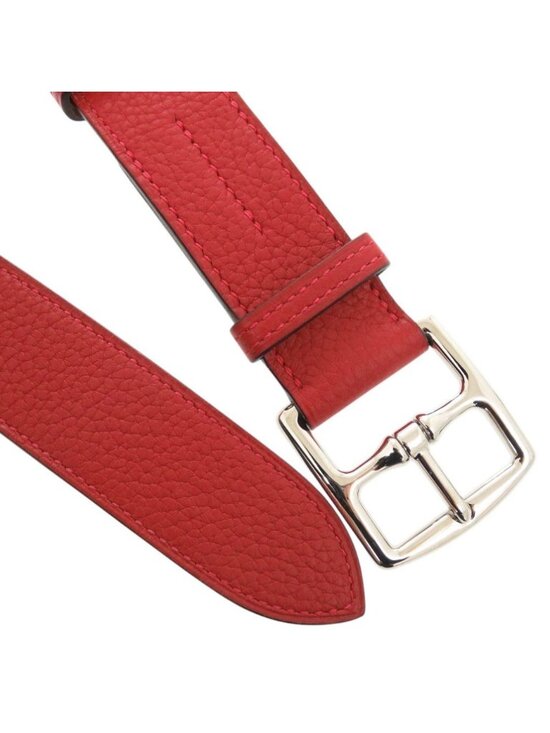 Hermes Etriviere Leather Red Silver Belt main image 6